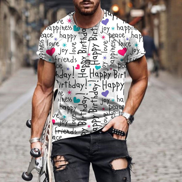 Summer short-sleeved t-shirt trend men's loose oversized big size graphic  Stitched T-shirt 13XL 12XL 8XL streetwear Large Size